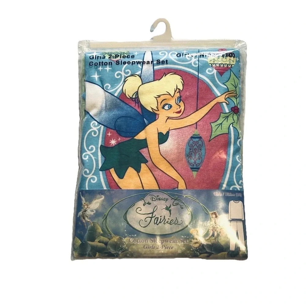Disney Fairies - NEW - Tinkerbell Christmas Pajama Set Girl's Size 10 Sleepwear